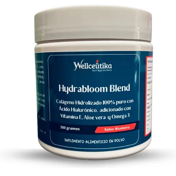 Colágeno, Ácido Hialurónico, Vitamina E y Omega 3 | Hidratación y Firmeza Celular | 300 mg (Blueberry)